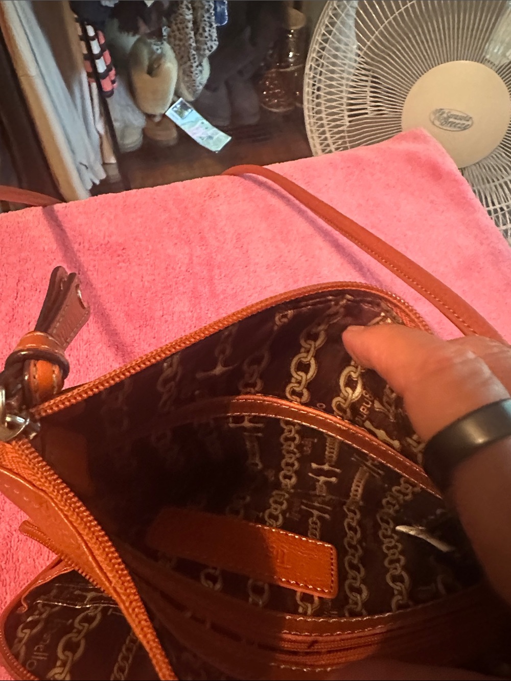 Harley-Davidson Tan/Brown Leather Crossbody Purse - Picture 4 of 5